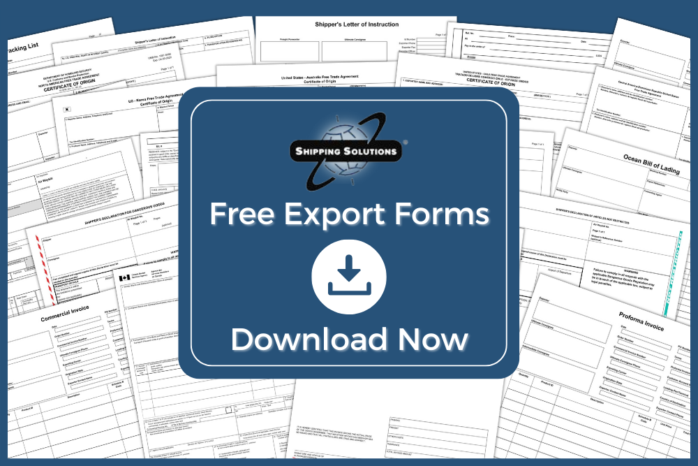 Download Free Export Forms | Shipping Solutions 